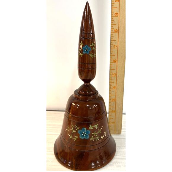 Unique Solid Wooden Hand Painted Custom Made Musical Bell Made in USA Dark - Picture 5 of 7